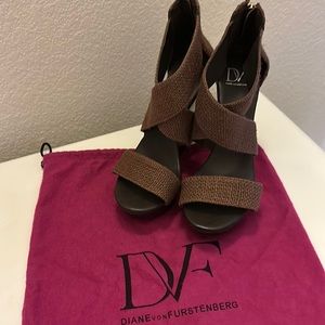 DVF Wooden Wedges 7 1/2 - New w/out box
